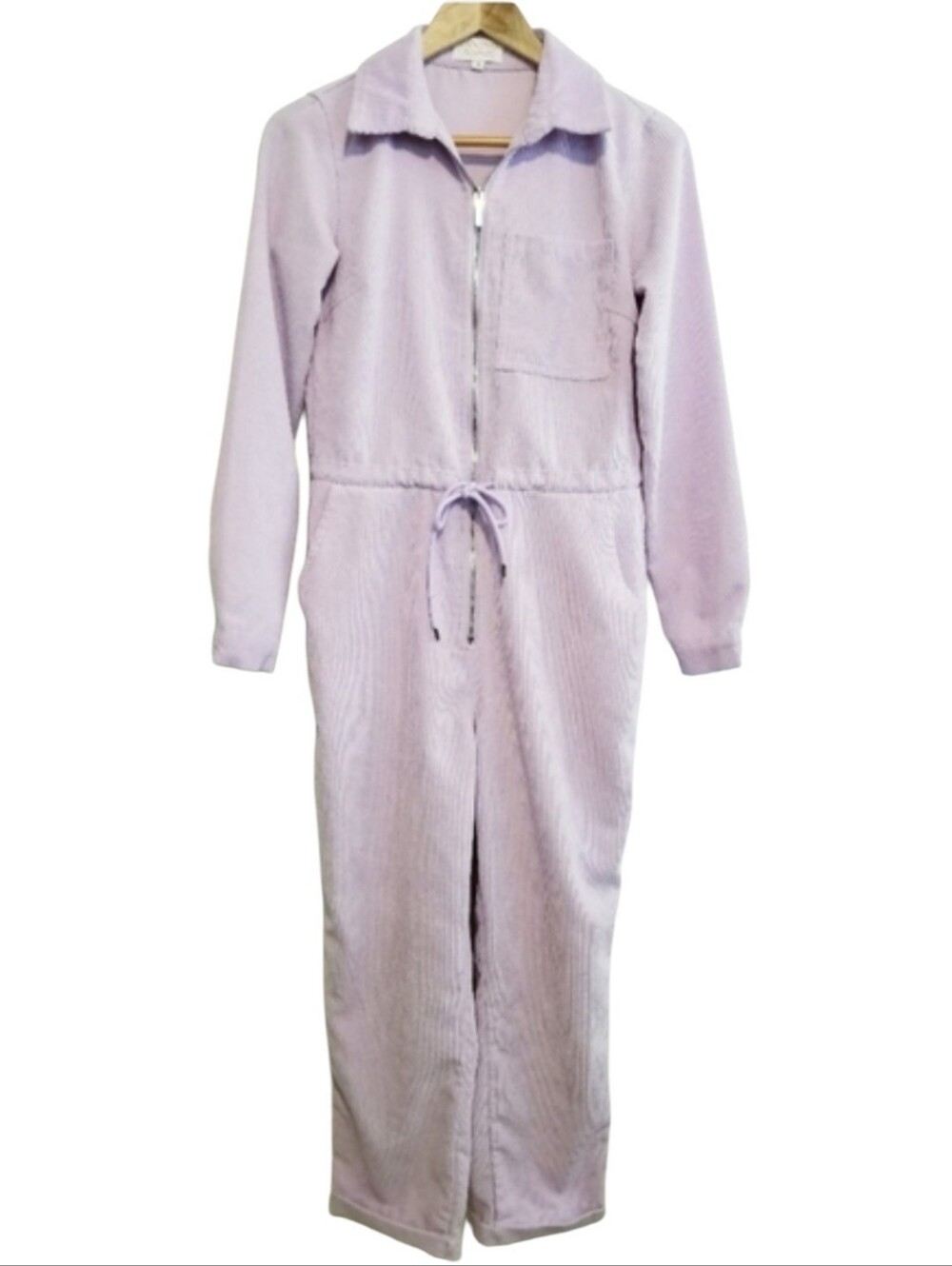 Dancing Leopard Blaze Boilersuit Jumpsuit Front Zip Soft Corduroy in Lilac Color